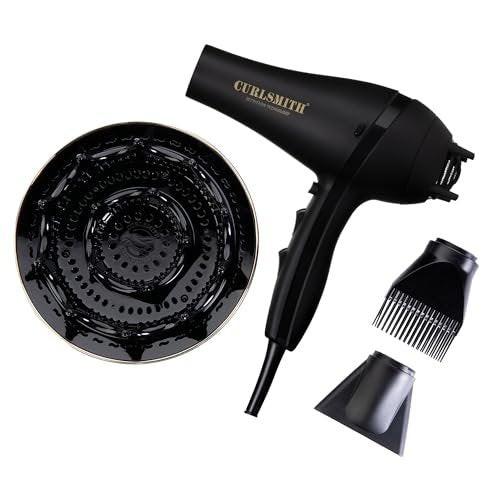 Curlsmith Defrizzion Haartrockner für lockiges Haar mit extra großem 8-Zoll-Diffusor für schnelles Trocknen, 2 Geschwindigkeiten, 3 Heizstufen, dauerhafte Kaltluftstufe mit minimaler Hitzeeinwirkung