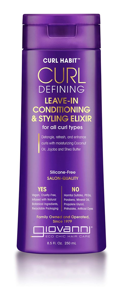 GIOVANNI Curl Habit Lockencreme Leave-In Conditioner & Styling Elixier – Für alle Lockentypen, vegan, tierversuchsfrei – 240 ml