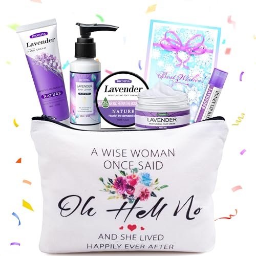 Geschenke für Frauen: Reisegröße Toilettenartikel Set – Selbstpflege Geschenk für beste Freundin, Schwester, Mama, Lehrerin, Oma – Lavendel Geschenk zum Geburtstag, Weihnachten