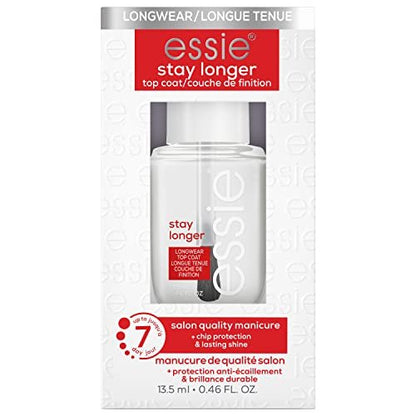 essie Nagelpflege, Salon-Qualität langanhaltender Überlack, 8-frei vegan, Stay Longer, 0,46 fl oz