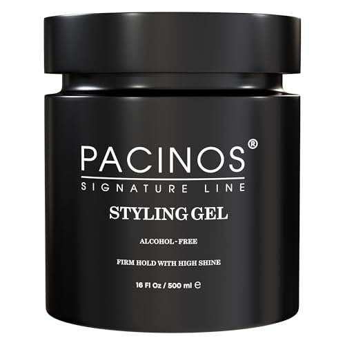 Pacinos Haar-Gel für Männer – Starker Halt mit flexibler Styling-Option – Hochglänzender Wet-Look – Wasserbasierte Formel, leicht auswaschbar – Keine Flocken – Für alle Haartypen – Styling bleibt den ganzen Tag an Ort und Stelle – 16 oz