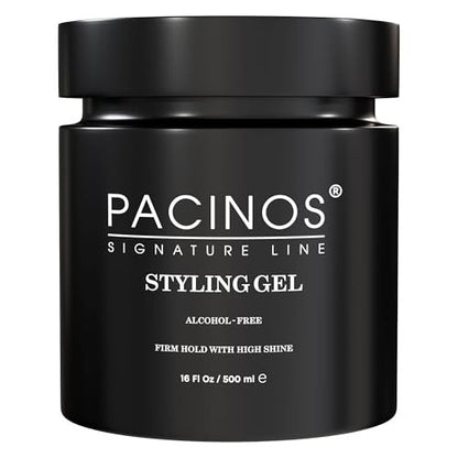Pacinos Haar-Gel für Männer – Starker Halt mit flexibler Styling-Option – Hochglänzender Wet-Look – Wasserbasierte Formel, leicht auswaschbar – Keine Flocken – Für alle Haartypen – Styling bleibt den ganzen Tag an Ort und Stelle – 16 oz