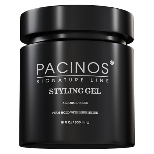 Pacinos Haar-Gel für Männer – Starker Halt mit flexibler Styling-Option – Hochglänzender Wet-Look – Wasserbasierte Formel, leicht auswaschbar – Keine Flocken – Für alle Haartypen – Styling bleibt den ganzen Tag an Ort und Stelle – 16 oz