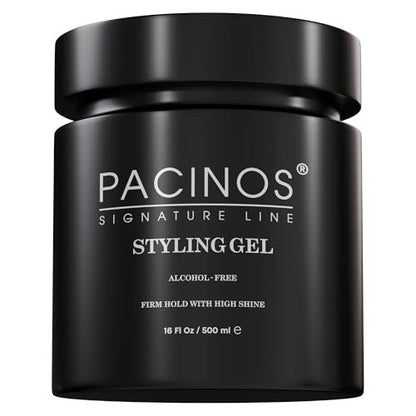 Pacinos Haar-Gel für Männer – Starker Halt mit flexibler Styling-Option – Hochglänzender Wet-Look – Wasserbasierte Formel, leicht auswaschbar – Keine Flocken – Für alle Haartypen – Styling bleibt den ganzen Tag an Ort und Stelle – 16 oz