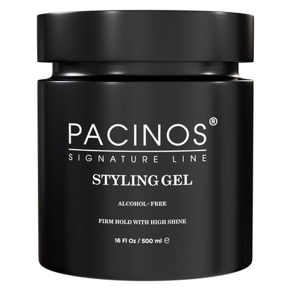 Pacinos Haar-Gel für Männer – Starker Halt mit flexibler Styling-Option – Hochglänzender Wet-Look – Wasserbasierte Formel, leicht auswaschbar – Keine Flocken – Für alle Haartypen – Styling bleibt den ganzen Tag an Ort und Stelle – 16 oz