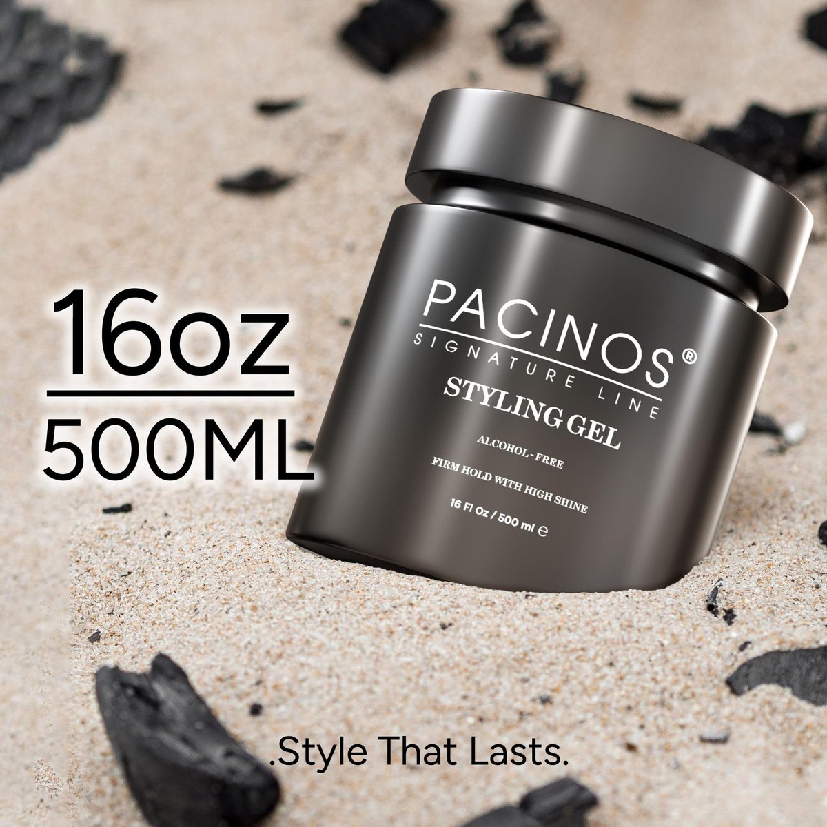 Pacinos Haar-Gel für Männer – Starker Halt mit flexibler Styling-Option – Hochglänzender Wet-Look – Wasserbasierte Formel, leicht auswaschbar – Keine Flocken – Für alle Haartypen – Styling bleibt den ganzen Tag an Ort und Stelle – 16 oz