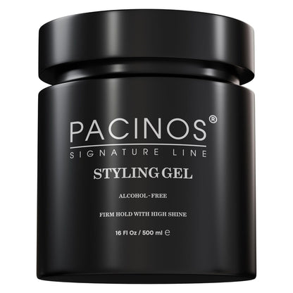 Pacinos Haar-Gel für Männer – Starker Halt mit flexibler Styling-Option – Hochglänzender Wet-Look – Wasserbasierte Formel, leicht auswaschbar – Keine Flocken – Für alle Haartypen – Styling bleibt den ganzen Tag an Ort und Stelle – 16 oz