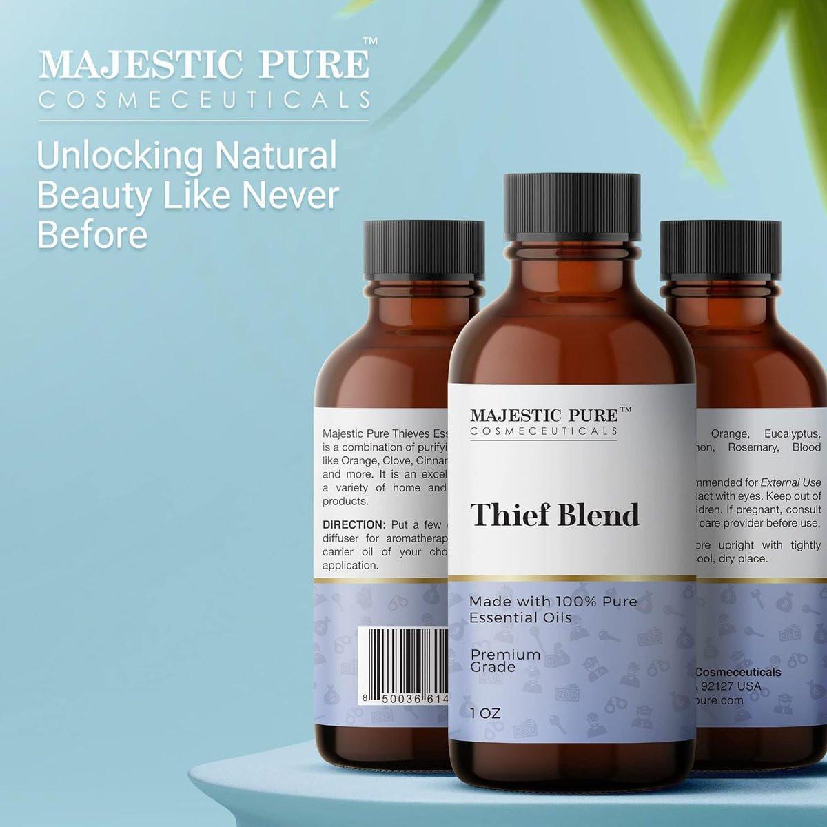 Majestic Pure Ätherisches Öl Blend mit Eukalyptus, Rosmarin, Zitrone & anderen Ölen | 100% reines Premiumöl für Stimmungsaufhellung, DIY-Produkte, Reinigung | Ätherische Öle für Diffuser & Aromatherapie | 30 ml