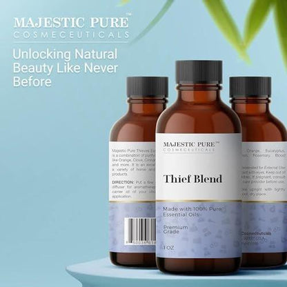 Majestic Pure Ätherisches Öl Blend mit Eukalyptus, Rosmarin, Zitrone & anderen Ölen | 100% reines Premiumöl für Stimmungsaufhellung, DIY-Produkte, Reinigung | Ätherische Öle für Diffuser & Aromatherapie | 30 ml