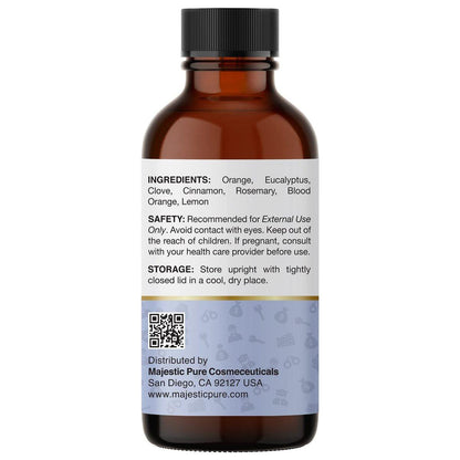 Majestic Pure Ätherisches Öl Blend mit Eukalyptus, Rosmarin, Zitrone & anderen Ölen | 100% reines Premiumöl für Stimmungsaufhellung, DIY-Produkte, Reinigung | Ätherische Öle für Diffuser & Aromatherapie | 30 ml