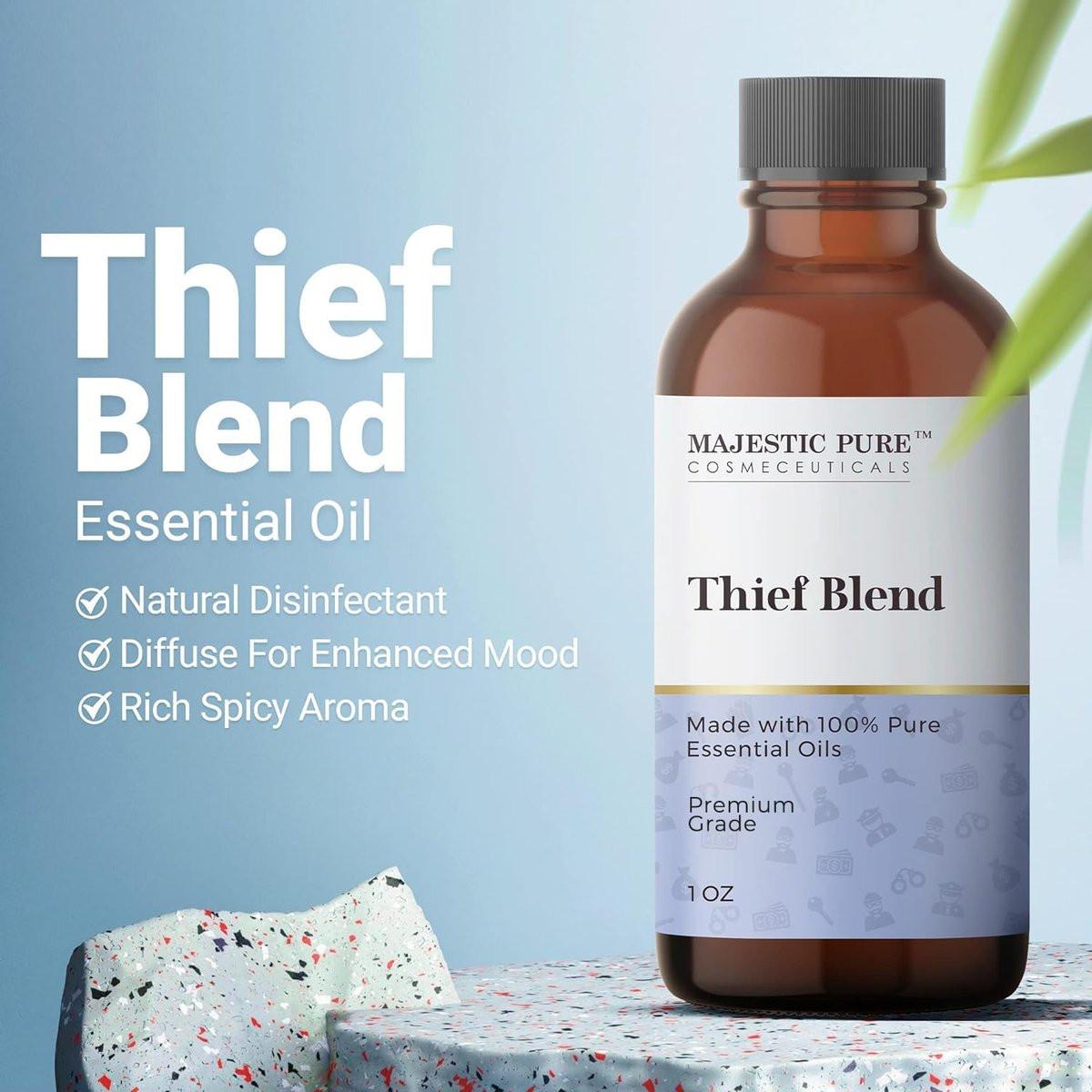 Majestic Pure Ätherisches Öl Blend mit Eukalyptus, Rosmarin, Zitrone & anderen Ölen | 100% reines Premiumöl für Stimmungsaufhellung, DIY-Produkte, Reinigung | Ätherische Öle für Diffuser & Aromatherapie | 30 ml