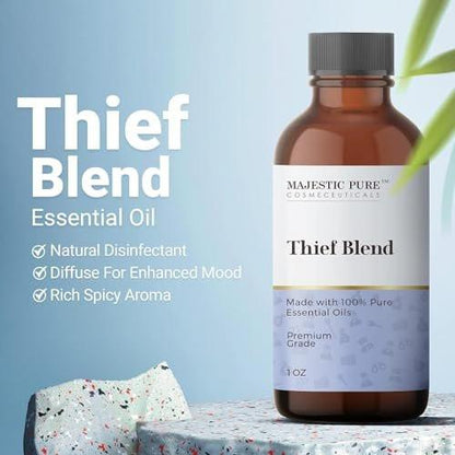 Majestic Pure Ätherisches Öl Blend mit Eukalyptus, Rosmarin, Zitrone & anderen Ölen | 100% reines Premiumöl für Stimmungsaufhellung, DIY-Produkte, Reinigung | Ätherische Öle für Diffuser & Aromatherapie | 30 ml
