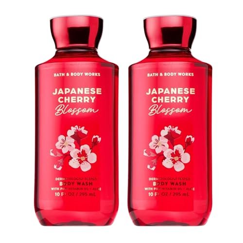 Bath & Body Works Japanese Cherry Blossom Duschgel – Nährende Reinigung mit Pro-Vitamin B5 & Aloe Vera, ikonischer floraler Duft, sanft für die tägliche Anwendung, 2 x 295 ml