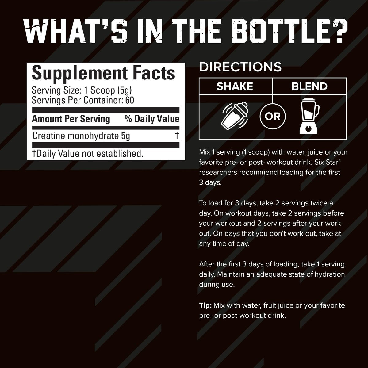 Six Star 100% Kreatin Monohydrat Pulver – Geschmacksneutrales mikronisiertes Kreatin für Trainingsleistung, Muskelaufbau & Kraft – 60 Portionen