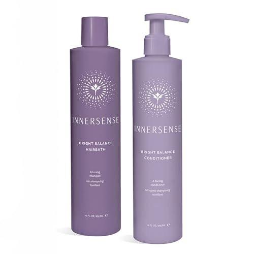 Innersense Organic Beauty - Natürliches, helles + ausgleichendes Purple Toning Shampoo + Conditioner Wert-Duo | Ungiftig, tierversuchsfrei, vegane Haarpflege (2 x 295 ml)