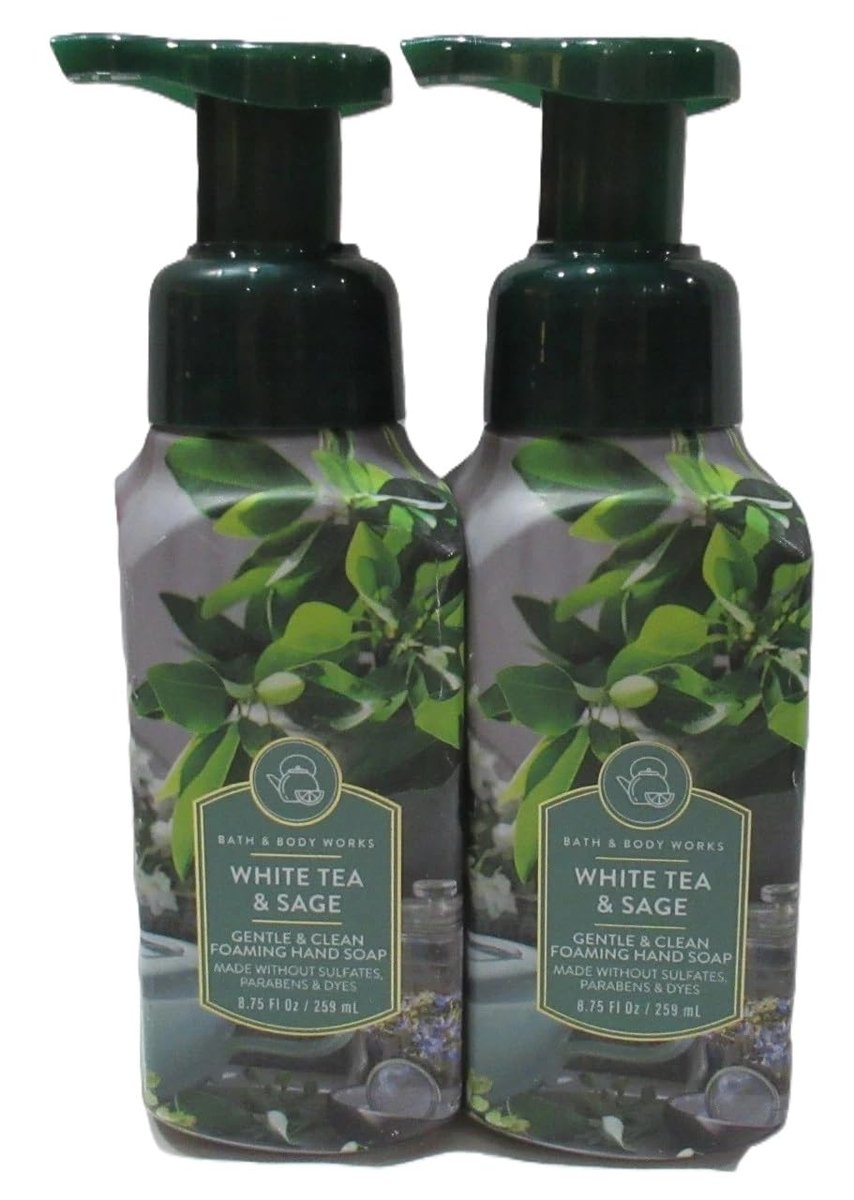 Bath & Body Works White Tea & Sage Sanftes Schaumhandseife 2er-Pack (8,75 oz x 2) – 17,5 oz Gesamt