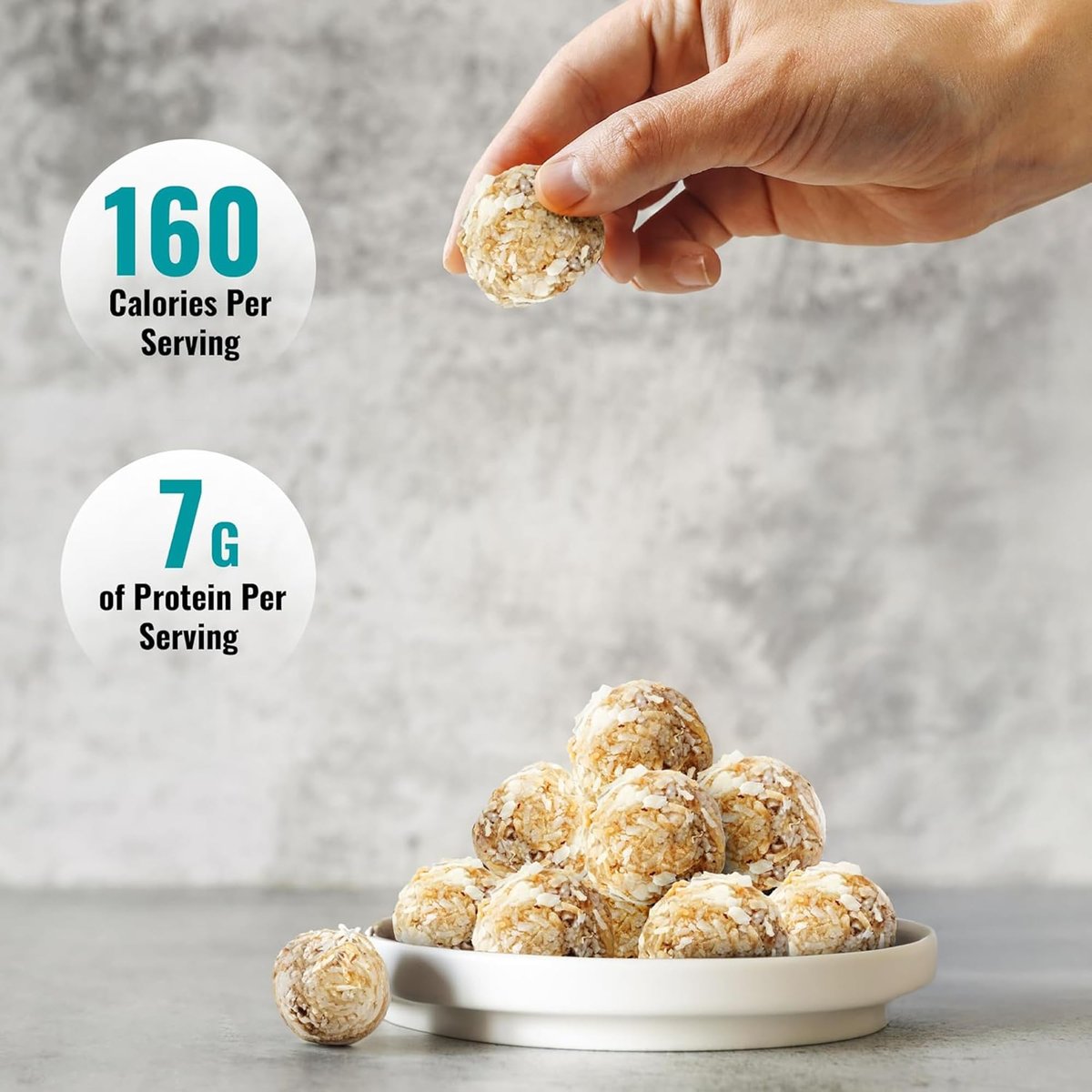 The GFB Kokos-Cashew Protein Bites – Glutenfrei, pflanzlich, nicht gentechnisch verändert, nachhaltig hergestellt – unglaublich leckere, gesunde, vegane Protein-Energiebällchen, 1,2 oz (10er Pack)