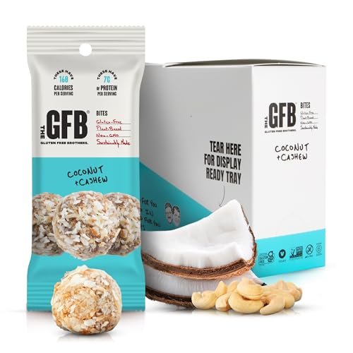 The GFB Kokos-Cashew Protein Bites – Glutenfrei, pflanzlich, nicht gentechnisch verändert, nachhaltig hergestellt – unglaublich leckere, gesunde, vegane Protein-Energiebällchen, 1,2 oz (10er Pack)