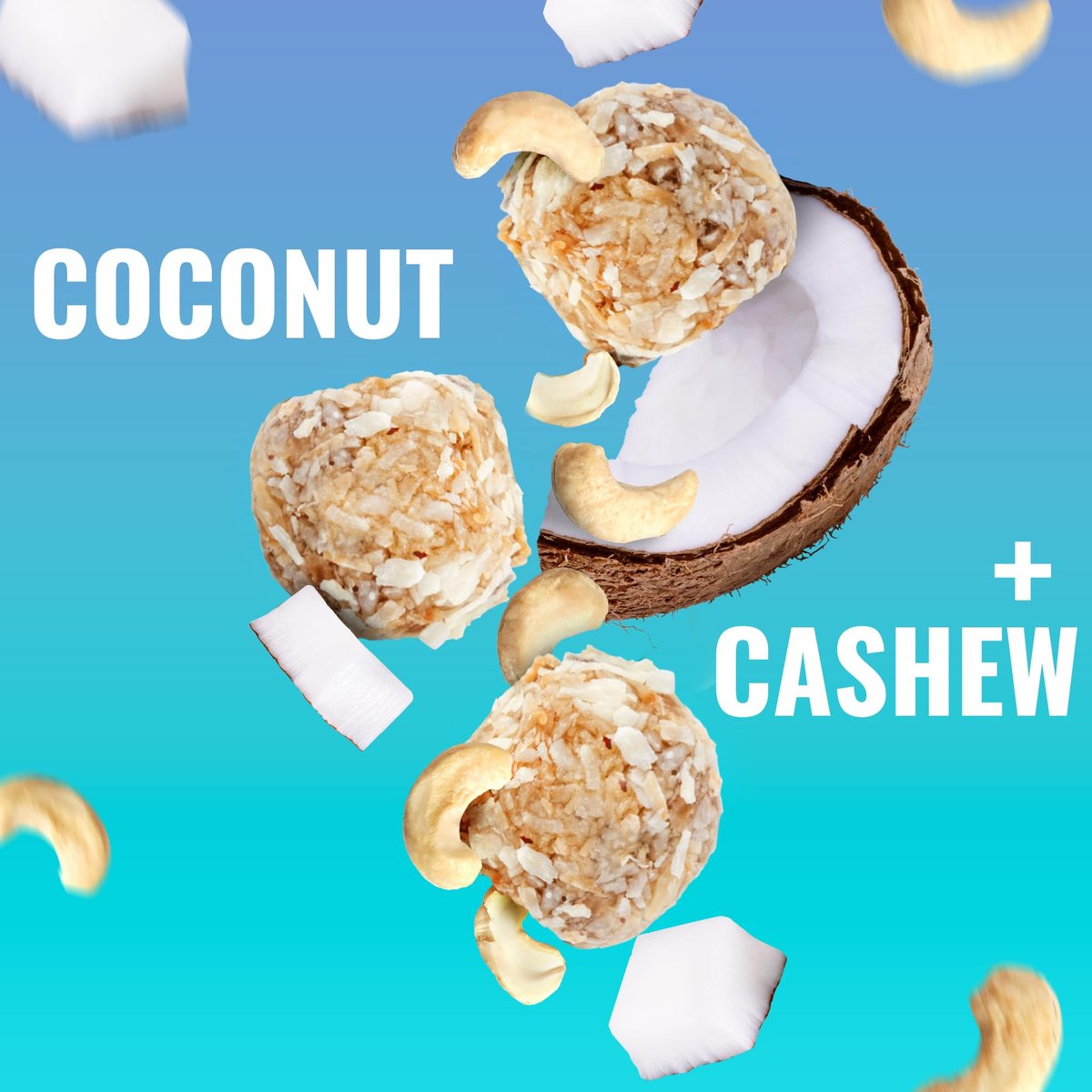 The GFB Kokos-Cashew Protein Bites – Glutenfrei, pflanzlich, nicht gentechnisch verändert, nachhaltig hergestellt – unglaublich leckere, gesunde, vegane Protein-Energiebällchen, 1,2 oz (10er Pack)