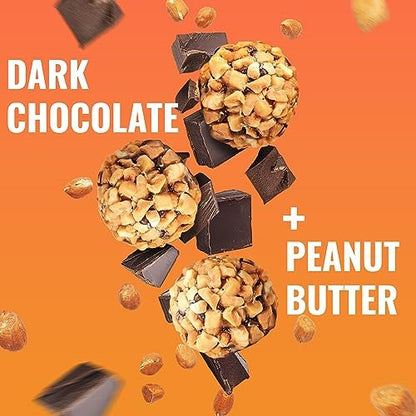 The Gluten Free Brothers Dunkle Schokolade Erdnussbutter Bissen - Glutenfreie Proteinbällchen – Nicht-GVO, Sojafrei, Vegan – Snackgröße pflanzliche Protein-Energiebällchen, 1,2 oz (10er Pack)
