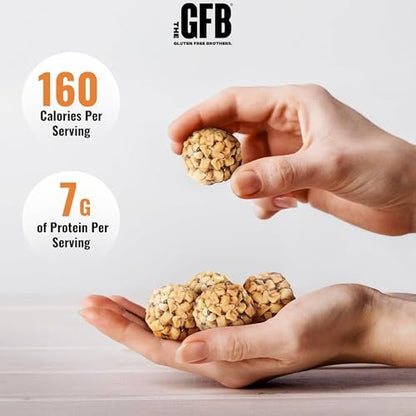 The Gluten Free Brothers Dunkle Schokolade Erdnussbutter Bissen - Glutenfreie Proteinbällchen – Nicht-GVO, Sojafrei, Vegan – Snackgröße pflanzliche Protein-Energiebällchen, 1,2 oz (10er Pack)