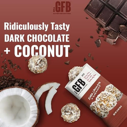 The GFB Dark Chocolate Coconut Protein Bites – Glutenfrei, pflanzlich, nicht genetisch verändert, nachhaltig hergestellt – unglaublich lecker, gesund, vegan, Protein-Energiebällchen, 1,2 oz (10er Pack)