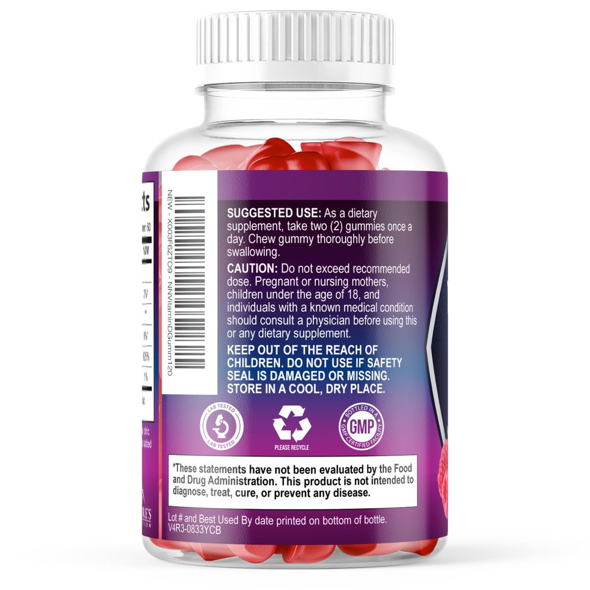 Vitamin D3 Gummis 5000 IE – 120 Stück – Knochen-, Zahn-, Muskel- und Immunsystem-Unterstützung für Männer & Frauen – Premium VIT D3, natürlich & glutenfrei