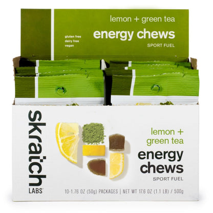 Skratch Labs Energy Chews Matcha + Lemon (10er Pack) – Vegane Gummis für Sportler, Glutenfrei, Alternative zu Gels