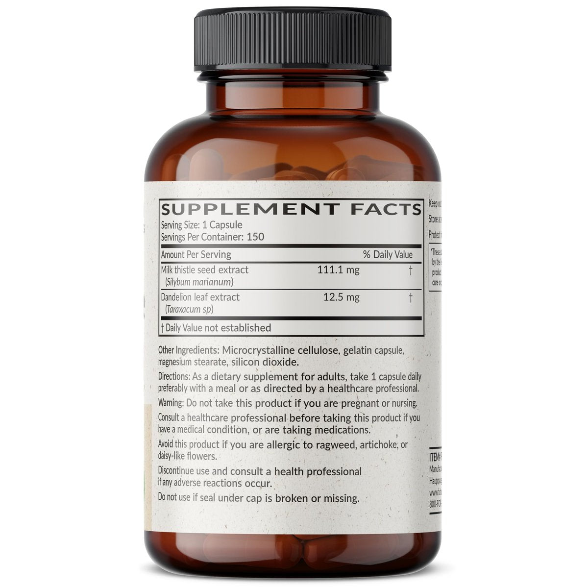 Futurebiotics Mariendistel Silymarin & Löwenzahn Extrakt – Leberunterstützung, Antioxidantien, Entgiftung, 150 Kapseln