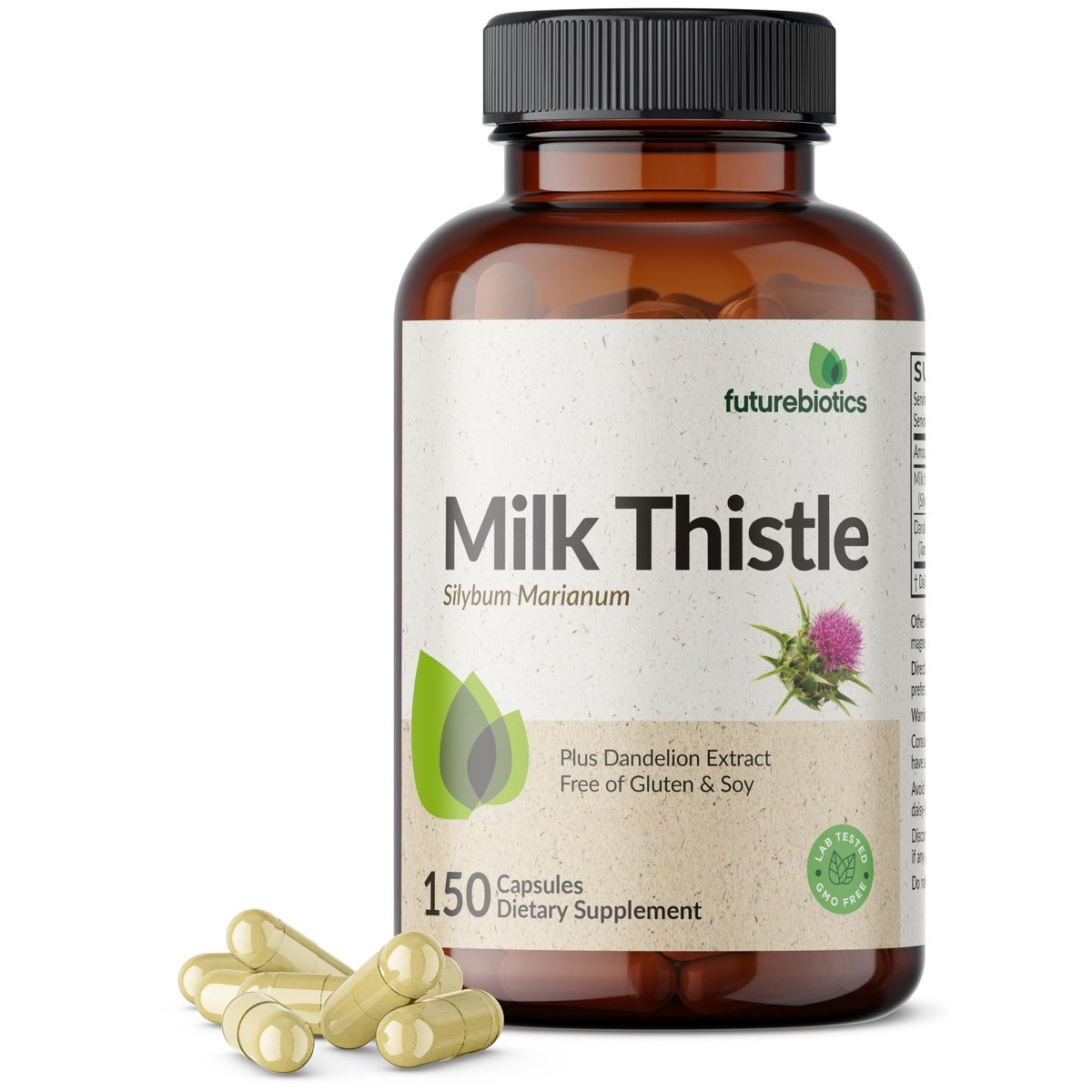 Futurebiotics Mariendistel Silymarin & Löwenzahn Extrakt – Leberunterstützung, Antioxidantien, Entgiftung, 150 Kapseln