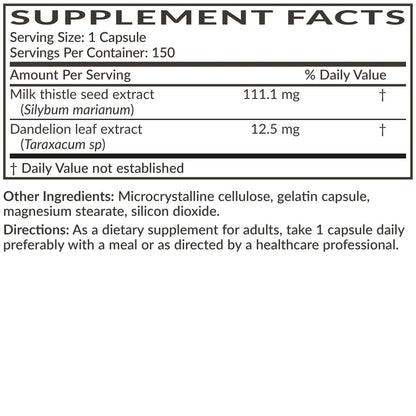 Futurebiotics Mariendistel Silymarin & Löwenzahn Extrakt – Leberunterstützung, Antioxidantien, Entgiftung, 150 Kapseln