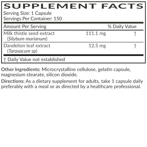 Futurebiotics Mariendistel Silymarin & Löwenzahn Extrakt – Leberunterstützung, Antioxidantien, Entgiftung, 150 Kapseln