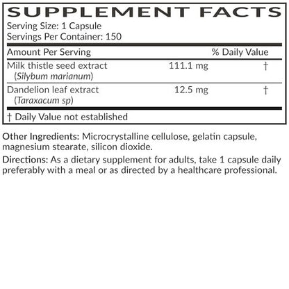 Futurebiotics Mariendistel Silymarin & Löwenzahn Extrakt – Leberunterstützung, Antioxidantien, Entgiftung, 150 Kapseln