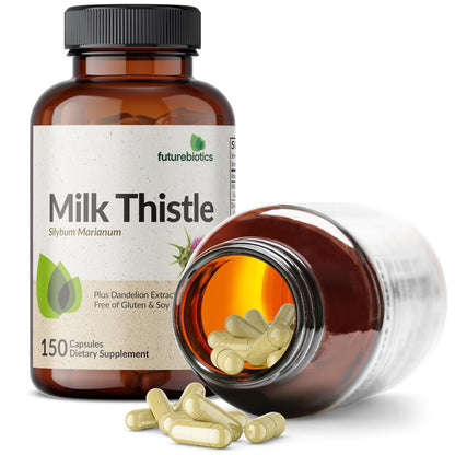 Futurebiotics Mariendistel Silymarin & Löwenzahn Extrakt – Leberunterstützung, Antioxidantien, Entgiftung, 150 Kapseln