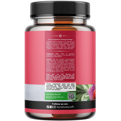 Komplettes pflanzliches Wechseljahre-Präparat für Frauen – Multibenefit Menopause Ease Hormonbalance gegen Nachtschweiß, Stimmungsschwankungen und mehr mit Dong Quai, Mönchspfeffer und Traubensilberkerze – 30 Kapseln