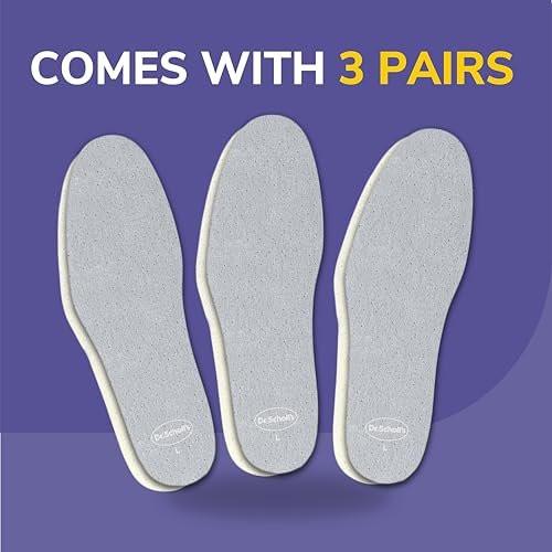 Dr. Scholl’s Go Sockless! Polster-Einlegesohlen für Damen und Herren, Unisex, 3 Paar, zuschneidbar – Feuchtigkeitsabsorbierend für trockene Füße, mit plüschiger Frottierschicht für zusätzlichen Komfort