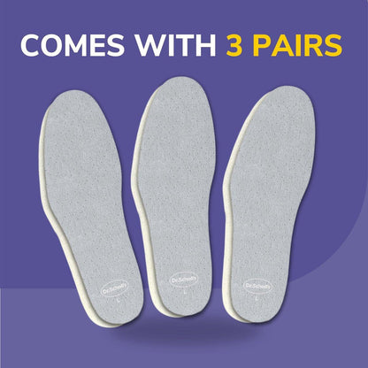 Dr. Scholl’s Go Sockless! Polster-Einlegesohlen für Damen und Herren, Unisex, 3 Paar, zuschneidbar – Feuchtigkeitsabsorbierend für trockene Füße, mit plüschiger Frottierschicht für zusätzlichen Komfort