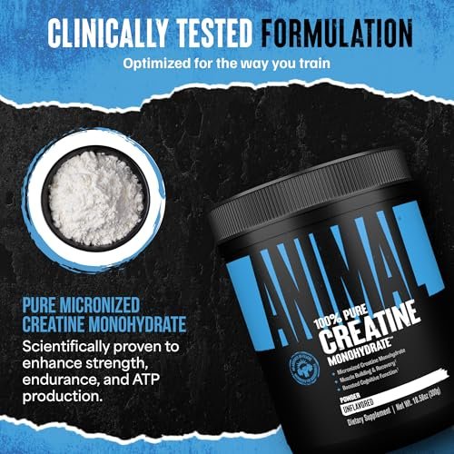 Animal Creatin-Monohydrat-Pulver – Mikronisiert für Muskelregeneration, Zellenergie und tägliches Wohlbefinden – für Männer und Frauen – Ungeschmackt 300 g