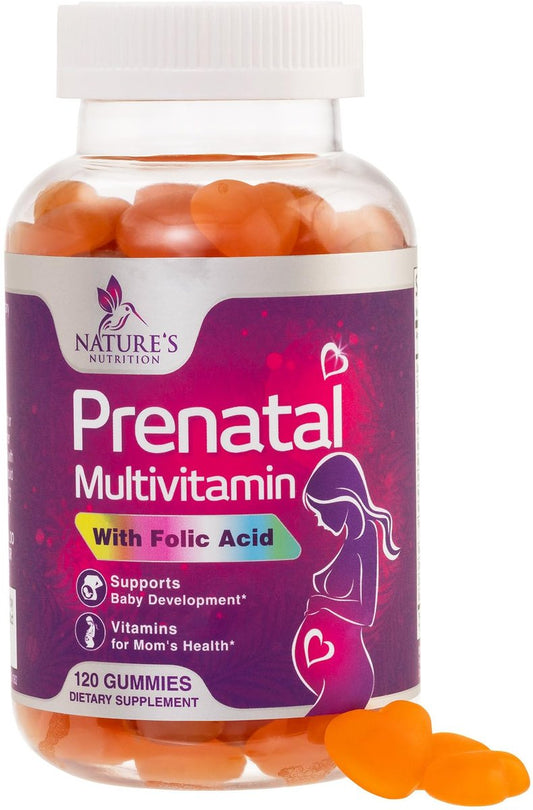 Pränatale Vitamine für Frauen – Schwangerschaftsvitamine Gummibärchen mit Folsäure, Vitamin A, C, D3, B12, B6 – Präzises Multivitamin für die fetale Unterstützung, schwangere & stillende Frauen – 120 Gummibärchen