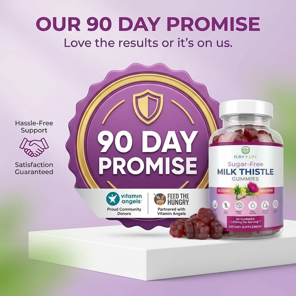 Zuckerfreie Mariendistel Gummis für Leberreinigung & -reparatur (natürlicher Blaubeer-Himbeer-Geschmack) - Mariendistel Supplement mit Antioxidantien, vegan, ersetzt Tabletten & Kapseln