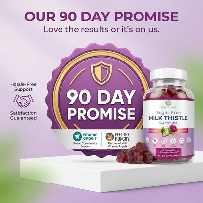 Zuckerfreie Mariendistel Gummis für Leberreinigung & -reparatur (natürlicher Blaubeer-Himbeer-Geschmack) - Mariendistel Supplement mit Antioxidantien, vegan, ersetzt Tabletten & Kapseln