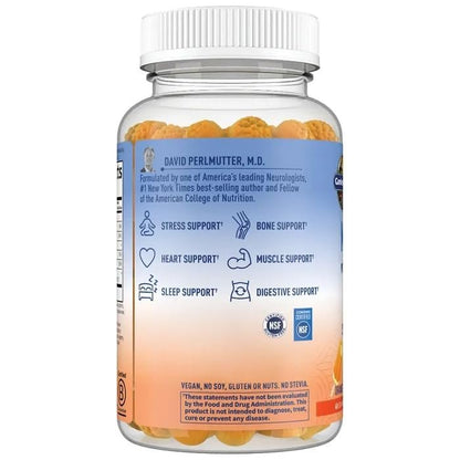 Garden of Life Magnesium Citrat Gummis mit Präbiotika & Probiotika für Stress, Schlaf & Erholung – Vegan, Glutenfrei, Koscher, Ohne Zuckerzusatz, Orangencreme-Geschmack, 60 Stück