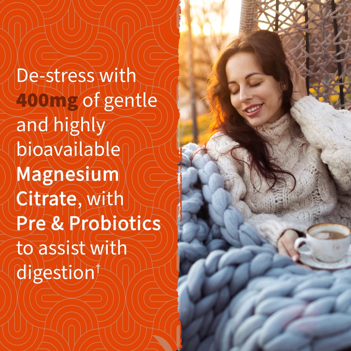 Garden of Life Magnesium Citrat Gummis mit Präbiotika & Probiotika für Stress, Schlaf & Erholung – Vegan, Glutenfrei, Koscher, Ohne Zuckerzusatz, Orangencreme-Geschmack, 60 Stück