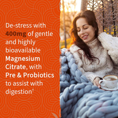 Garden of Life Magnesium Citrat Gummis mit Präbiotika & Probiotika für Stress, Schlaf & Erholung – Vegan, Glutenfrei, Koscher, Ohne Zuckerzusatz, Orangencreme-Geschmack, 60 Stück