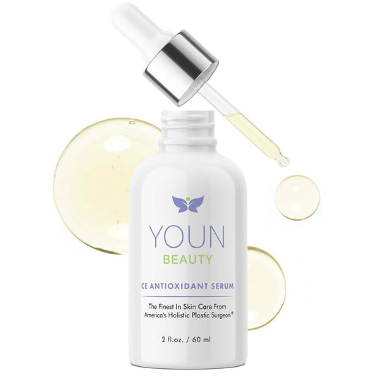 YOUN Beauty 20% Vitamin C Gesichtsserum mit Hyaluronsäure, Ferulasäure & Vitamin E – Antioxidans-Serum für die Hautfeuchtigkeit, 60 ml