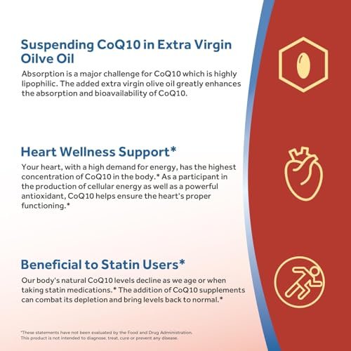 Doctor's Recipes CoQ10 200mg pro Portion – Hochdosiertes Coenzym Q10 mit Olivenöl für Herz & Gefäße, Energieproduktion & antioxidative Unterstützung, 2-Monats-Vorrat, 120 Softgels