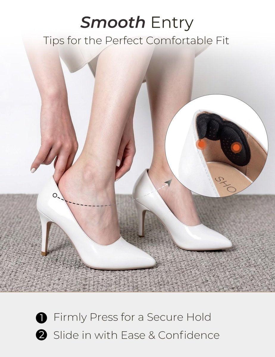 4 Paar Fersenpolster für zu große Schuhe – Anti-Rutsch-Fersenkissen für Damen und Herren, Fersenschutz gegen Blasen und Scheuern