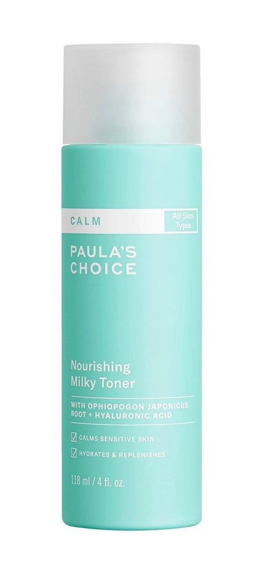 Paula’s Choice Calm Nourishing Milky Toner für empfindliche Haut – Beruhigt + mildert Rötungen, geeignet für zu Rosacea & Ekzemen neigende Haut, parfümfrei, 118 ml
