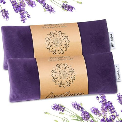 Entspannungsgeschenk für Frauen – Gewichtete Augenmaske für Schlaf, Yoga, Spa, Meditation – Lavendel-Augenkissen beheizbar gegen Kopfschmerzen, Nebenhöhlen & trockene Augen – Feuchte Wärmemaske – Geburtstagsgeschenk für Mama (Lila)