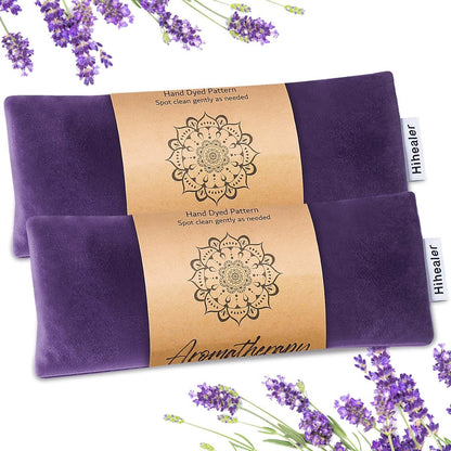 Entspannungsgeschenk für Frauen – Gewichtete Augenmaske für Schlaf, Yoga, Spa, Meditation – Lavendel-Augenkissen beheizbar gegen Kopfschmerzen, Nebenhöhlen & trockene Augen – Feuchte Wärmemaske – Geburtstagsgeschenk für Mama (Lila)